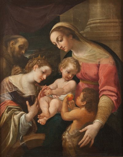 The Mystic Marriage of St Catherine by Lodovico after Carracci